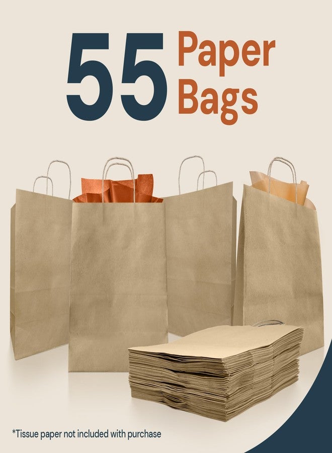 Reli. 10x5x13 in. Brown Paper Bags with Handles | 55 Pack | Kraft Paper Shopping Bags with Twist Handles | Ideal for Gifts, Retail, Shopping, Merchandise, Take Out/To Go, Party, Crafts - Image 2
